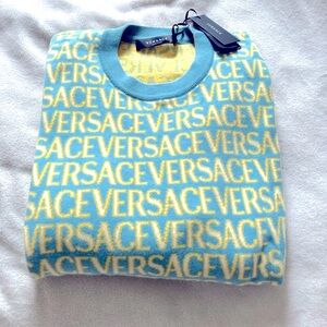 Versace All-Over Embroidered Crewneck Sweater